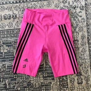 Pink adidas x peloton bike shorts
